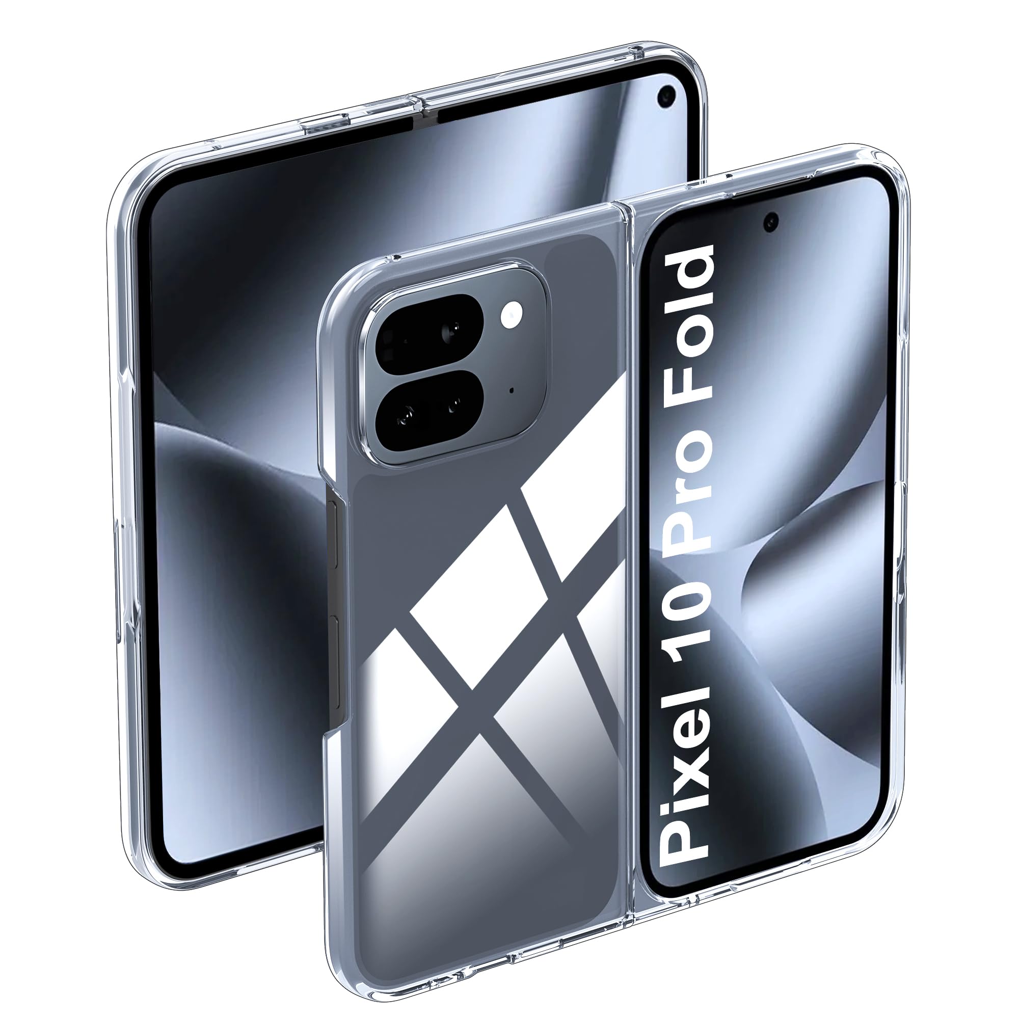 Étui pliable pour Google Pixel 10 Pro en PC transparent avec protection complète