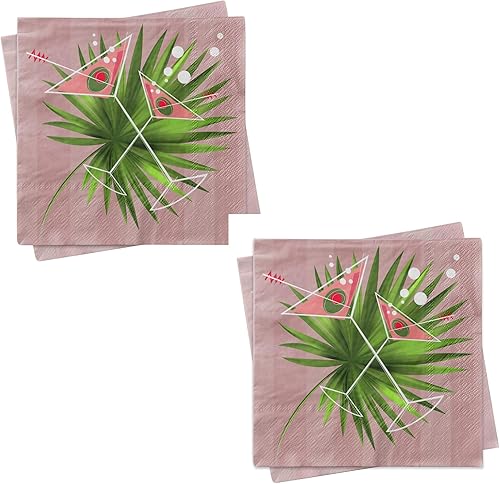 Miniatura 7 de MODLOUNGE - Servilletas de cóctel retro para decoración de fiesta, paquete de 2 paquetes de 20, servilletas de papel modernas de 3 capas de mediados