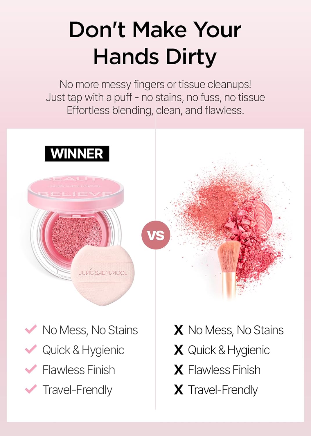 JUNG SAEM MOOL Artist Cushion Blush Blur | Matte & Soft Finish, Korean Liquid Blush for cheeks, Easy to Blend with Puff (Rosy Petal) - Image 5