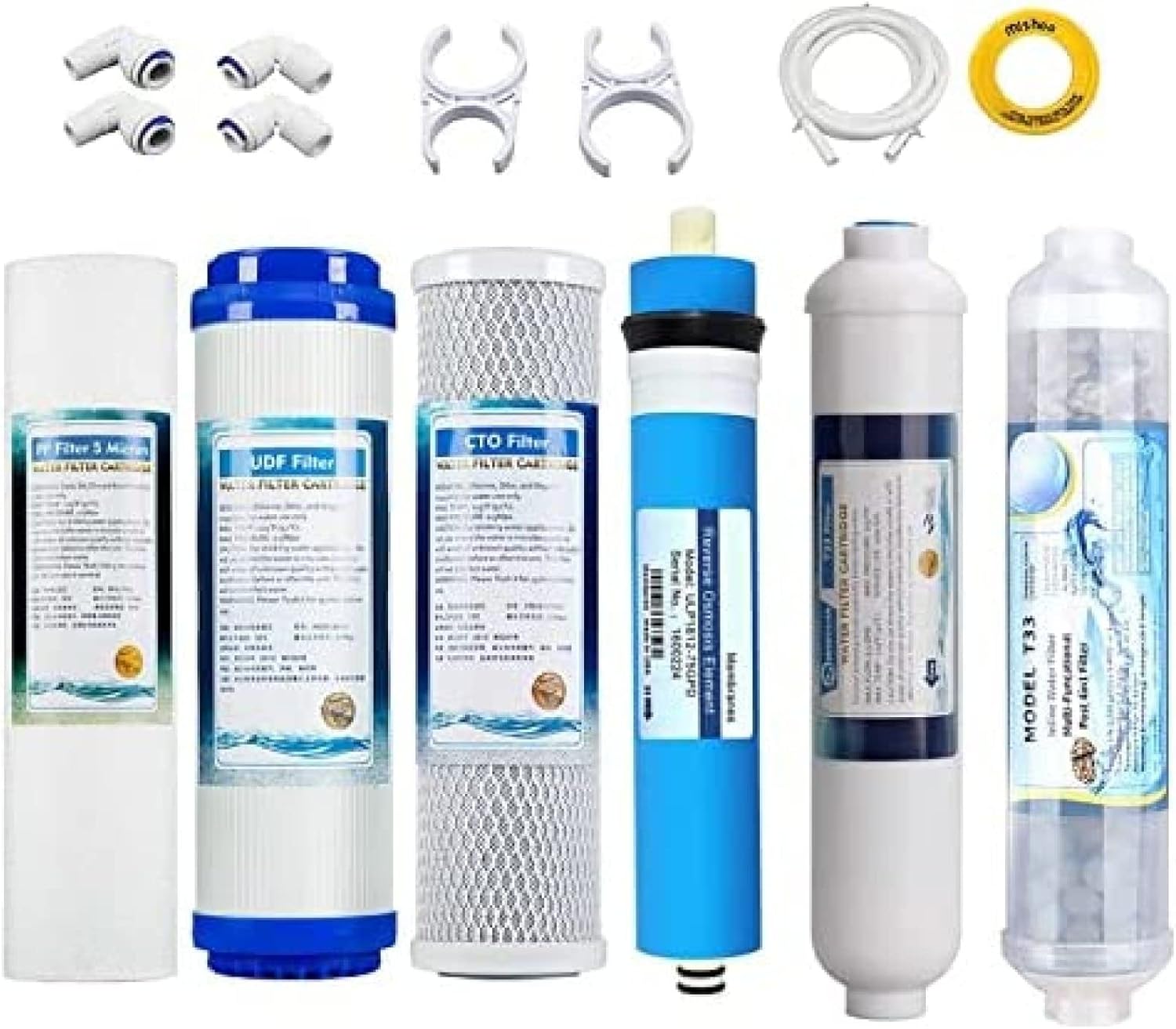 Volu 10" Ro Replacement Filter Kit, Water Purifier Filter for 6 Stage Reverse Osmosis System,Unparalleled123