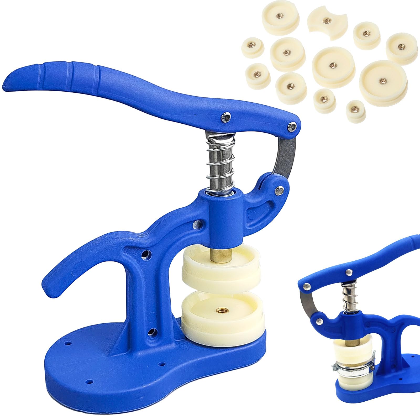 Watch Press Tool, Case Pressing Machine, Nylon Plastic Case Pressing Machine, Watch Back Cover Pressing Machine Application: Watch Repair, Pressing Watch Case Backs Includes 12 Adapters 5-50mm (Blue)