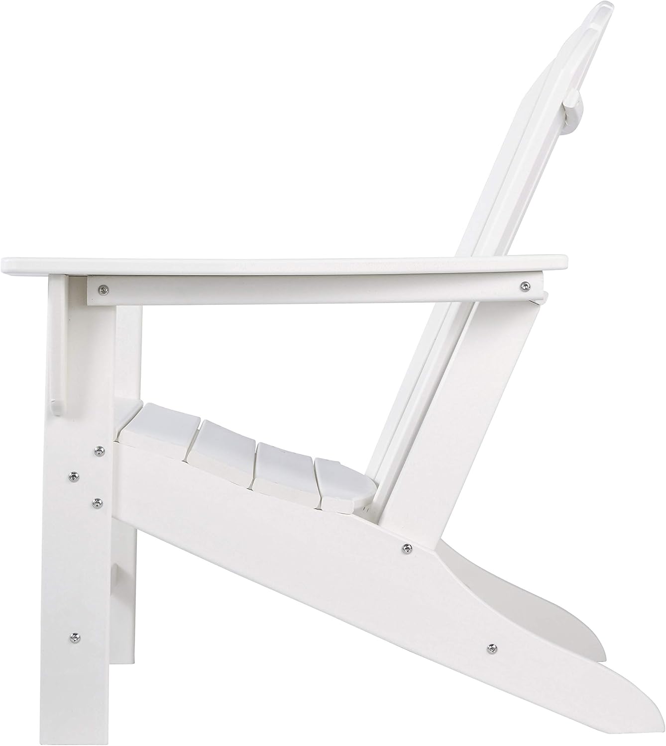 Signature Design by Ashley Sundown Treasure Outdoor Patio HDPE Weather Resistant Adirondack Chair (White) and End Table (White)