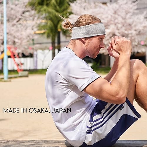 Miniatura 9 de Diadema deportiva para hombre que absorbe el sudor  algodón absorbente reversible fabricado en Japón