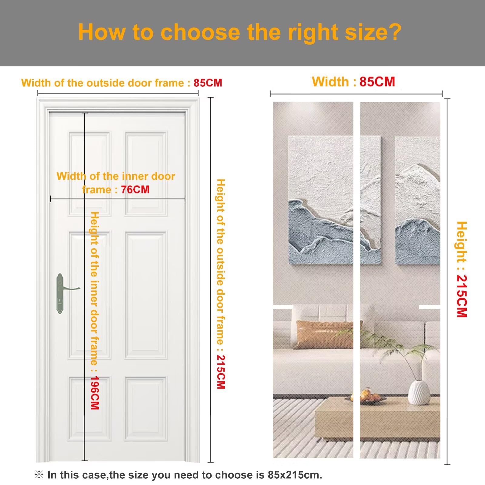 Moustiquaire Porte Fenetre, 200x200CM Rideaux, fermeture automatique, installation facile sans perçage(polyester, Blanc)