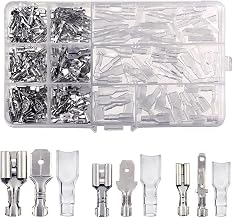 270 PCS Male Female Spade Connectors, Electrical Wire Connector, 2.8mm 4.8mm 6.3mm Wire Spade Connectors, With Insulating Sleeve, for Electrical Wiring