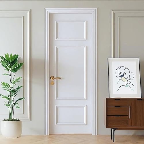 1 Set Peel and Stick Door Moulding Kit, Premade Wainscoting