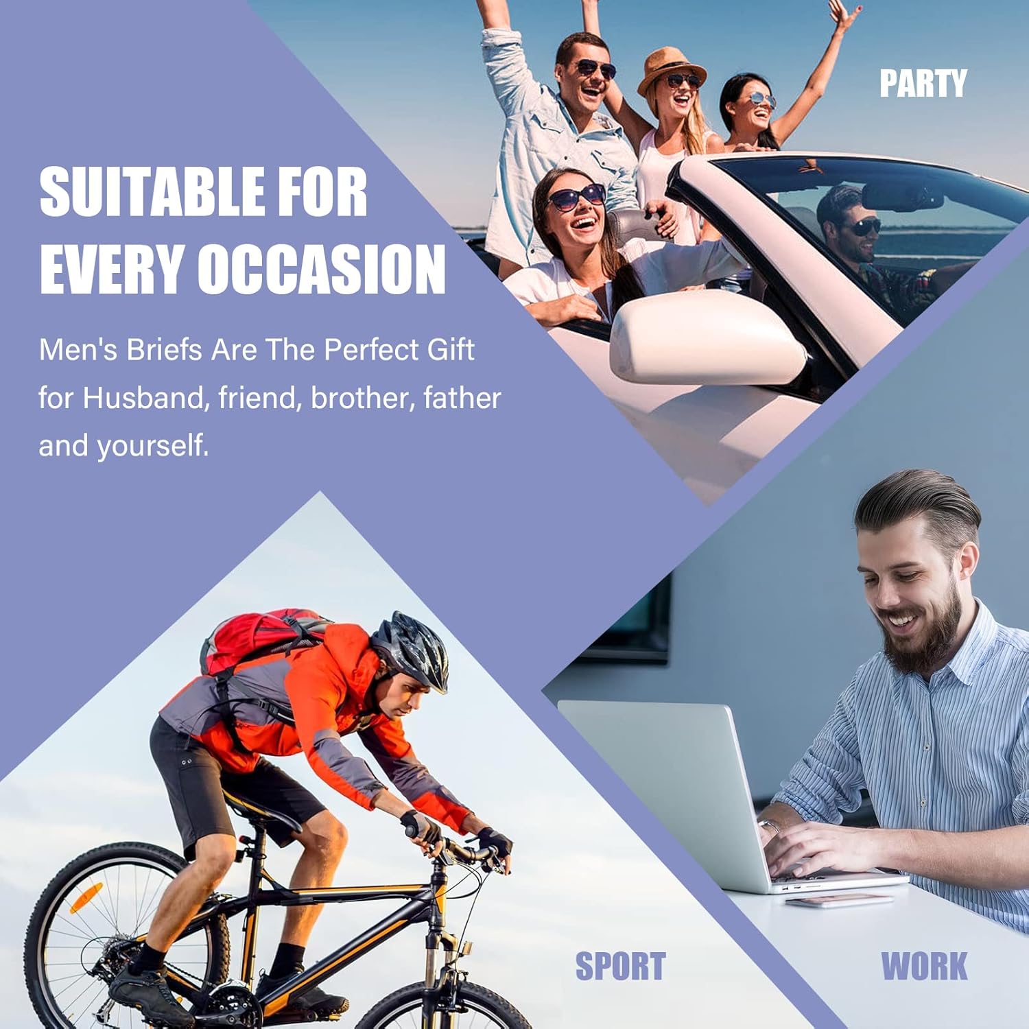 HOOFESAN Men's Briefs Underwear Silky Bikinis Thongs No Fly Pouch Moisture-Wicking Underpants for Men Multi pack - Image 5