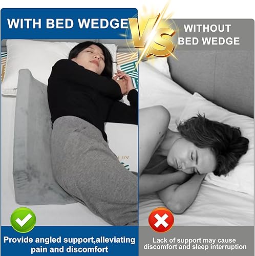 Miniatura 2 de Almohada de cuña de cama para dormir y recuperación poscirugía – Almohadas de cuña de posicionamiento impermeables para alivio del dolor de espalda,