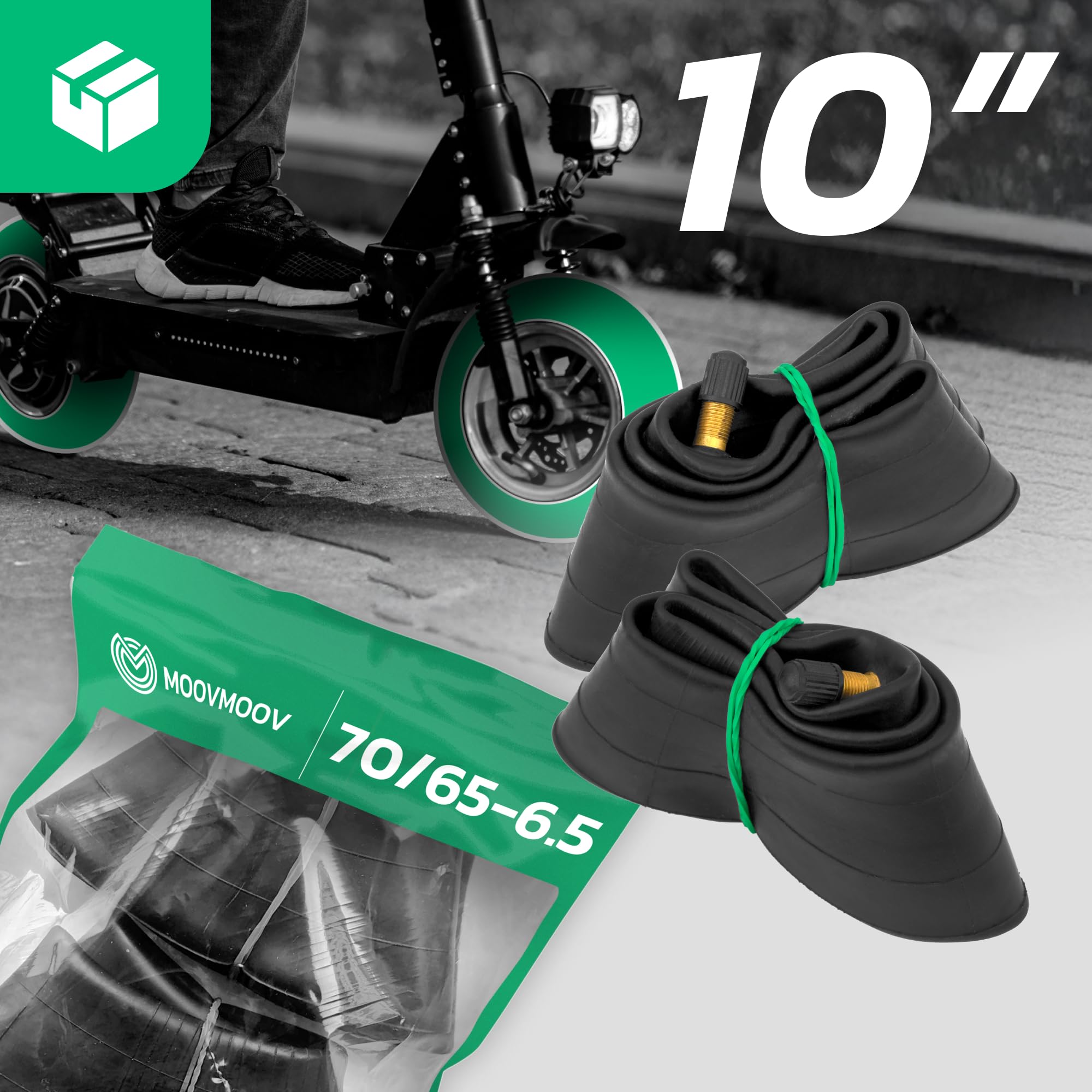 2 Piezas De Tubo Interior Para Scooter Eléctrico Neumático De 75g Con Palanca Cola Ruedas De