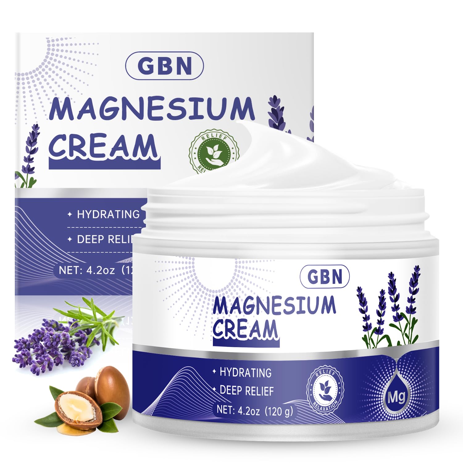 GBN Magnesium Cream for Nighttime Routine – Fast-Absorbing Magnesium Lotion with Lavender, Hydrating Body Cream for Daily Relaxation, Non-Greasy & Gentle for Adults & Kids 4.2 Ounce (Pack of 1)