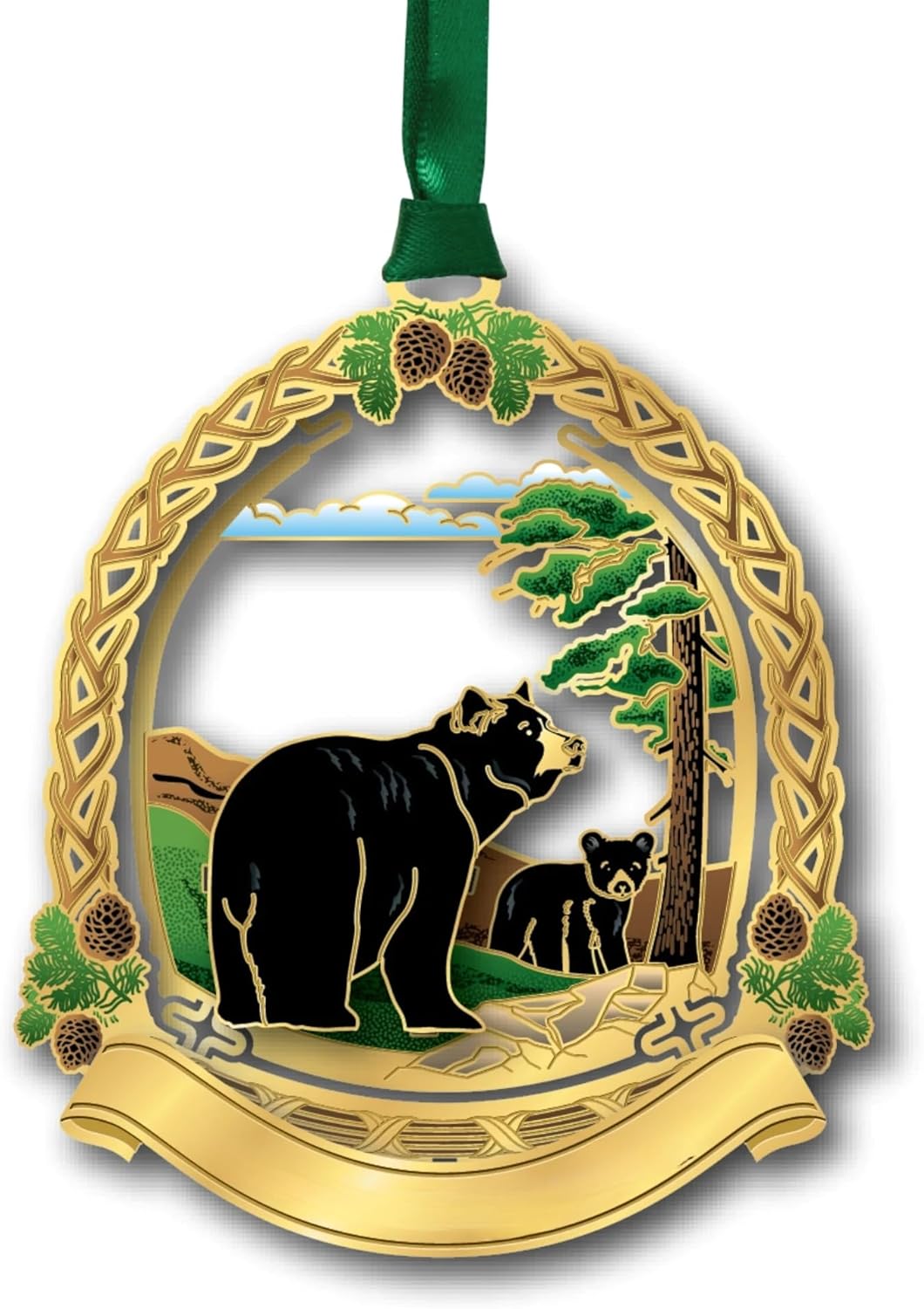 Beacon Design Black Bear Family Namedrop Ornament, 3-Inch, Multicolor