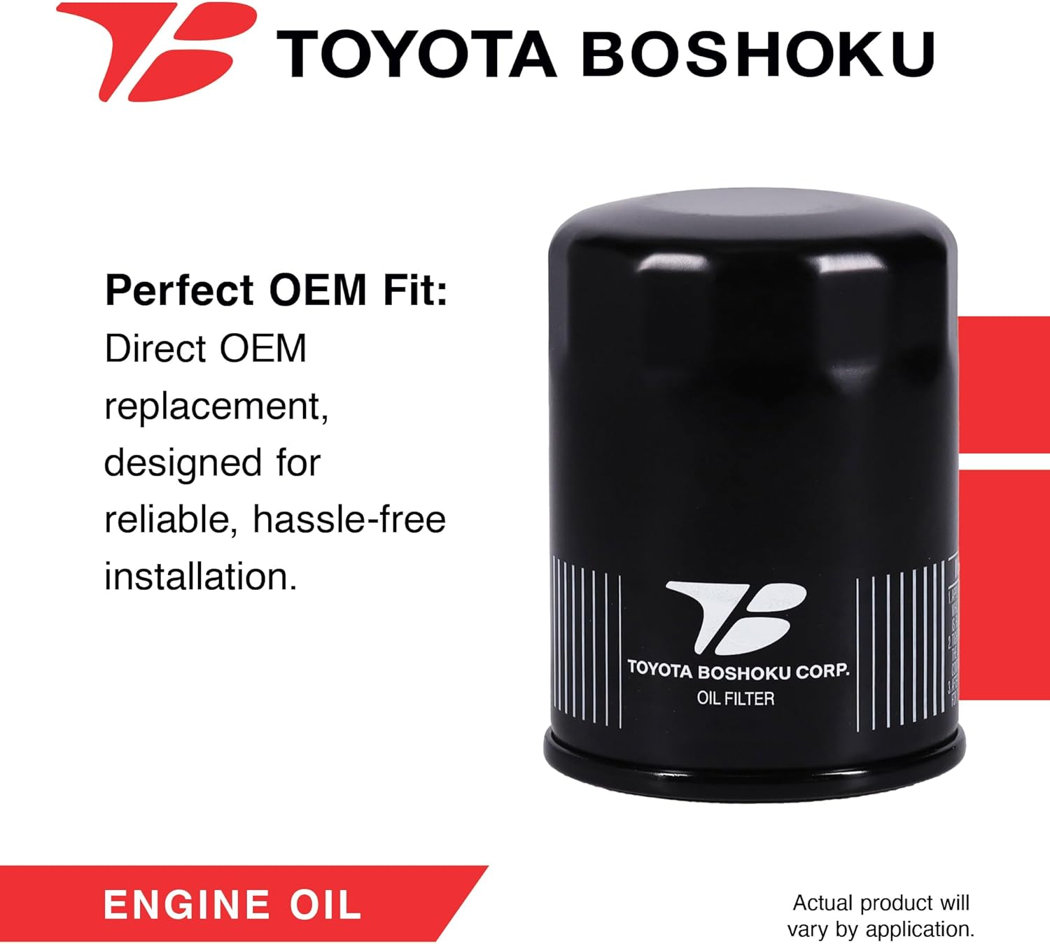 Toyota Boshoku (TB) Oil Filter, Engineered as Direct Replacement of 90915-TA002 Fits 2002-2009 Toyota Camry 2.4L GAS; 2006-2008 RAV4; 2008-2015 Scion xB ; 2005-2010 tC