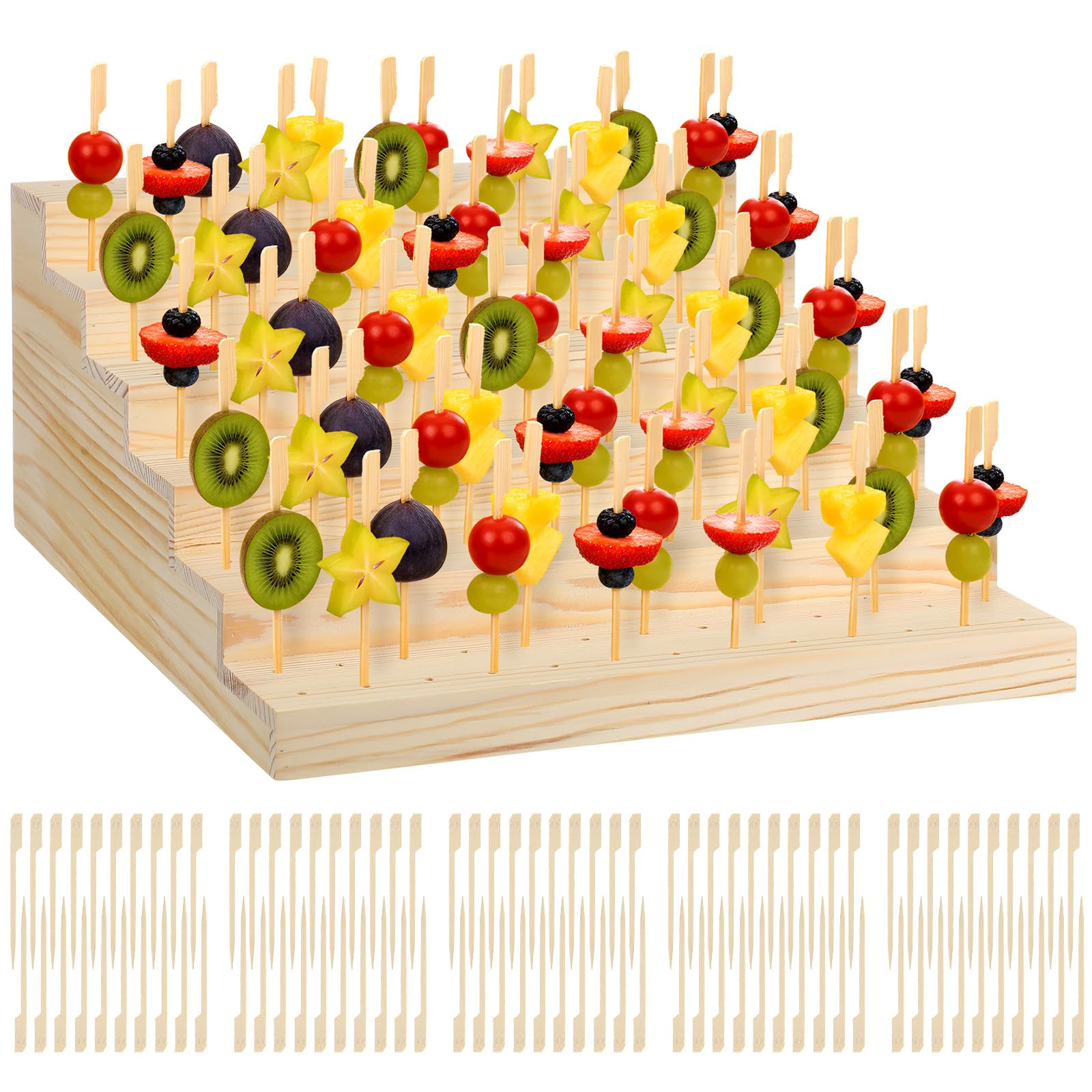 Support à brochettes Vesici à 6 niveaux et 156 trous pour buffet et traiteur