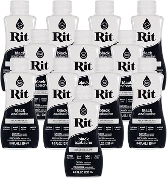 Rit All-Purpose Liquid Dye | 12 Pack | Works with Cotton, Silk, Wood, and Other Fabrics/Fabric Blends | Create Custom Colors and Designs