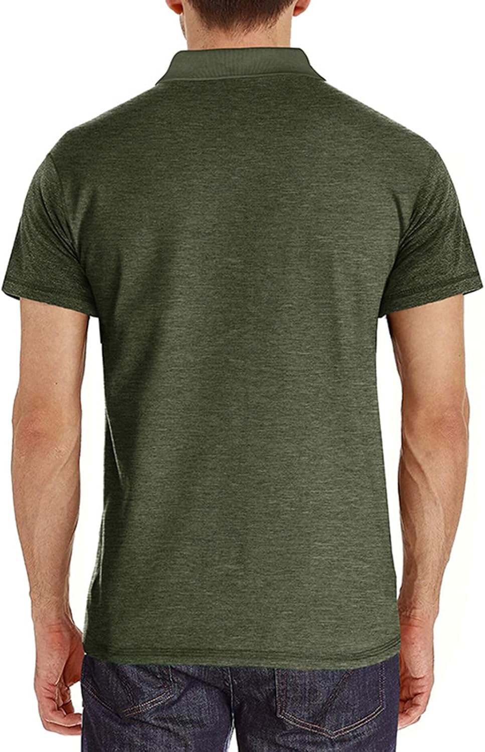 Men's Pullover Short Sleeve Polo Shirts Cotton Polo Shirt with Pockets image 2