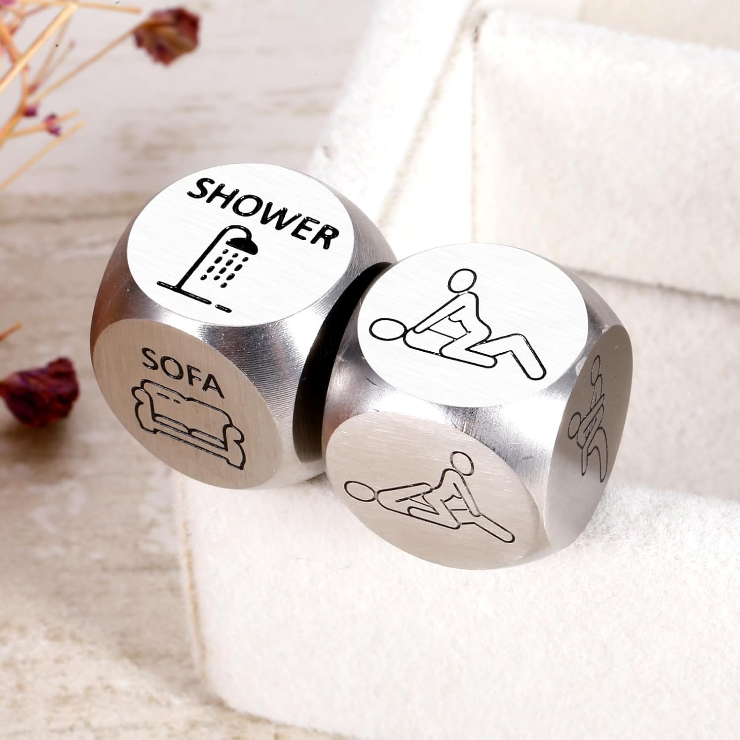 Gifts for 1 Year Anniversary for Men Him, 2PCS Adult Sex Position Dice Game for Him Her, 1st Date Night Position Dice Game for Wife Husband, Adult Easter Basket Stuffers