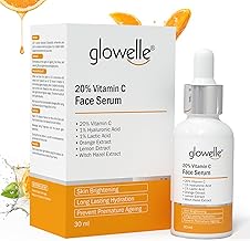 Glowelle 20% Vitamin C Face Serum for Skin Brightening | Reduces Dark Spots, Dull Skin & Uneven Tone | Boosts Collagen Production | 30ml