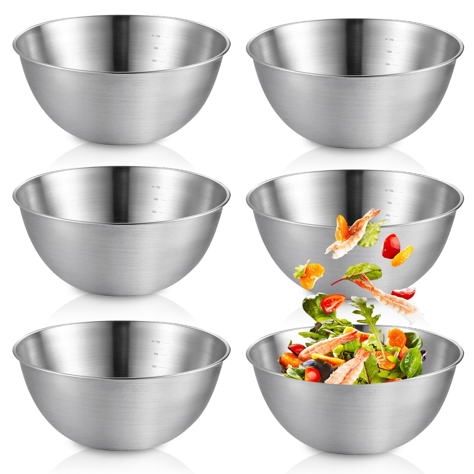 Saladier mesures cuisine 19.3x10x8cm en inox pour préparer sans rater