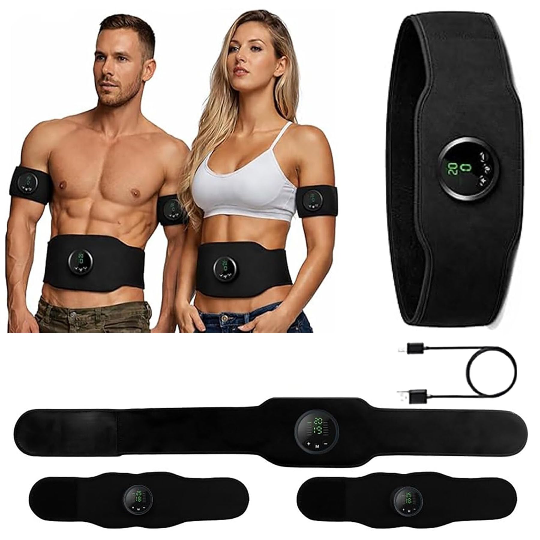 VasedGins Apeborn Next Gen Ultra Muscle Fitness AB Belt, Adjustable Toning Belt,Ab Toning Trainer Fitness Belt for Men and Women