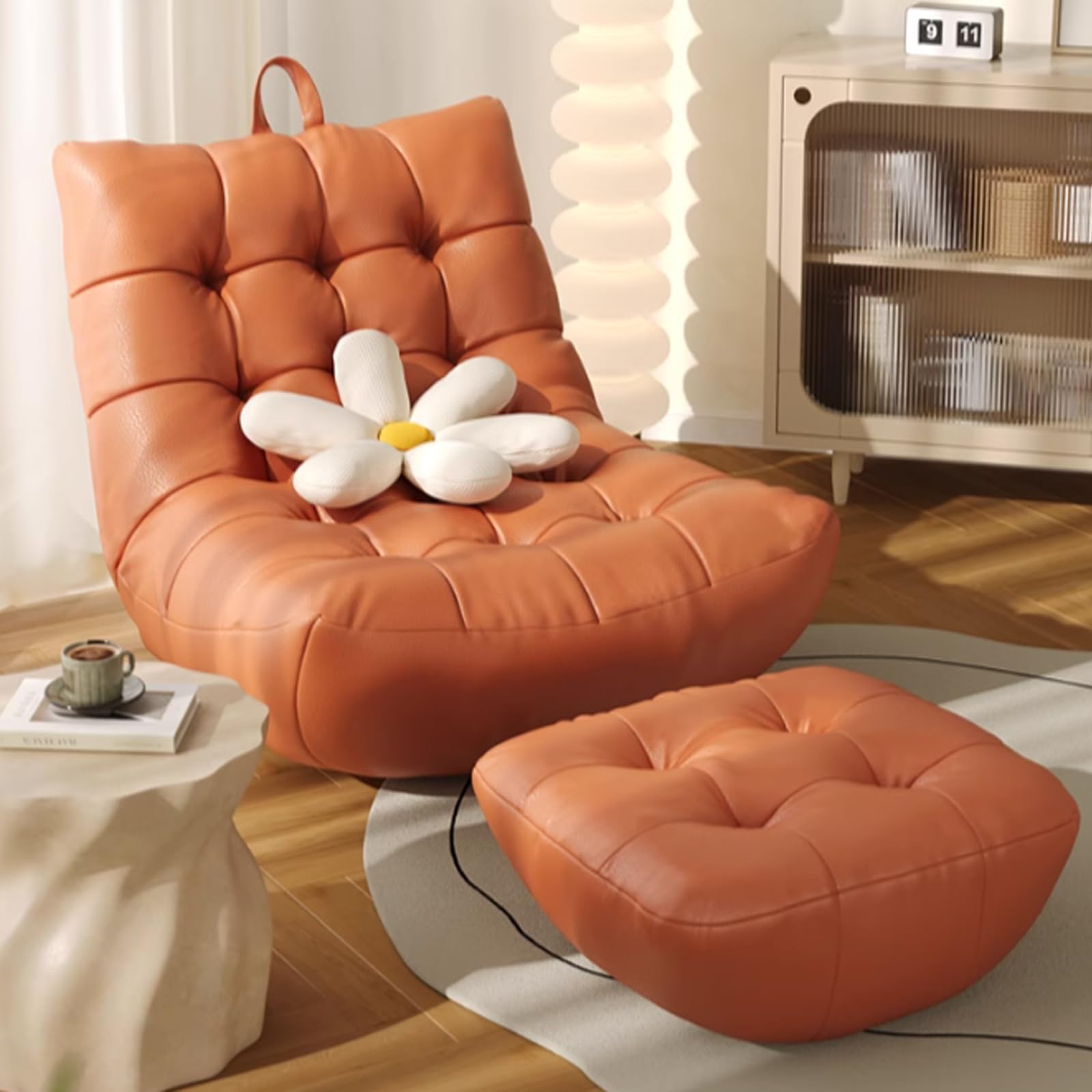 Oversized Bean Bag Chair β Soft and Cozy Caterpillar Lazy Sofa, Versatile Sleeper Lounge Chair for Bedroom, Balcony, Living Room β Huge, Comfortable Bean Bag for Rel orange-2pc