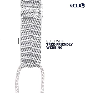 ENO Helios XL Suspension System - Ultralight Tree Strap for Hammock - Hammock Accessories for Camping, Hiking, and Backpacking - Grey