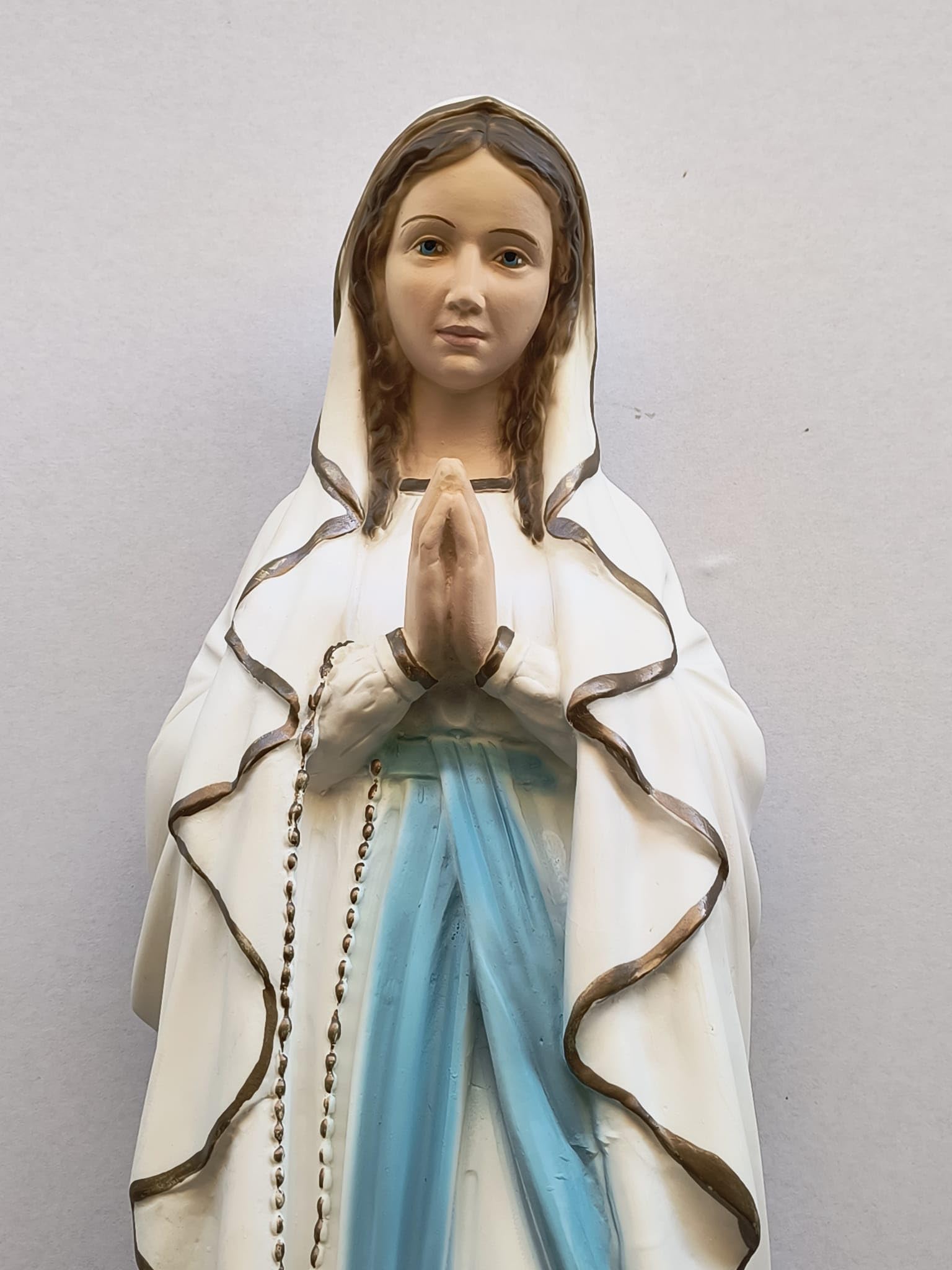 Generico Arte Sacra Caravaggio Statua della Madonna di Lourdes cm 60 (23,62 inches) in marmo resina decorata a mano di produzione artigianale italiana