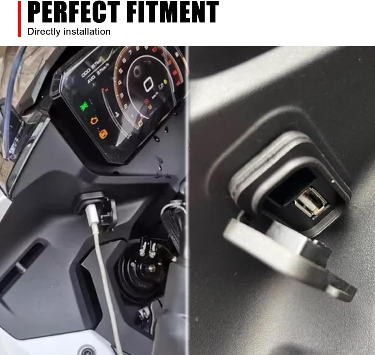Upgraded Dual Fast Charge USB Type-C 3.0 Charger Cable Transfer Interface Converter Compatible with CFMOTO 300SS/450SS/450NK/800NK 2023 2024 2025+,CFMOTO 450SS Accessories