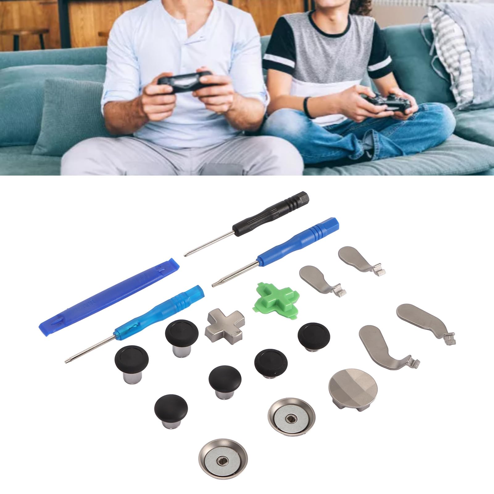 15 in 1 Metall Thumbsticks für One Elite Controller Modell 1698, für Elite Controller Modell 1698 Zubehörteile, Gaming Zubehör Ersatzpaddel Joystick Teile