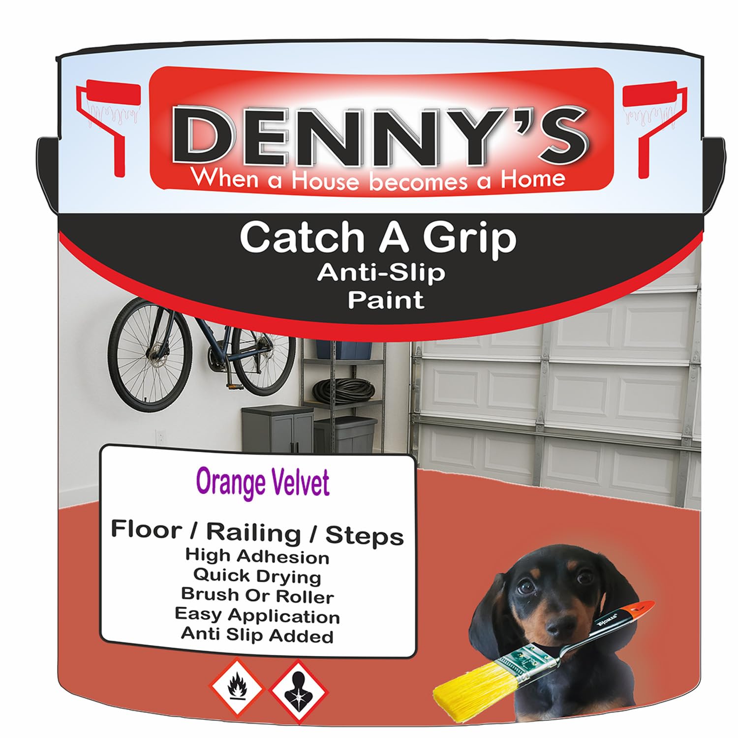 SCOOBYS PAINTS BACK IN THE MIX Catch A Grip Anti Slip Floor Paint – Non Slip Coating for Steps, Railings & Garages – 170 Colours, High Adhesion, Quick Dry, Multiple Sizes (Orange Velvet, 5 Litre Tin)