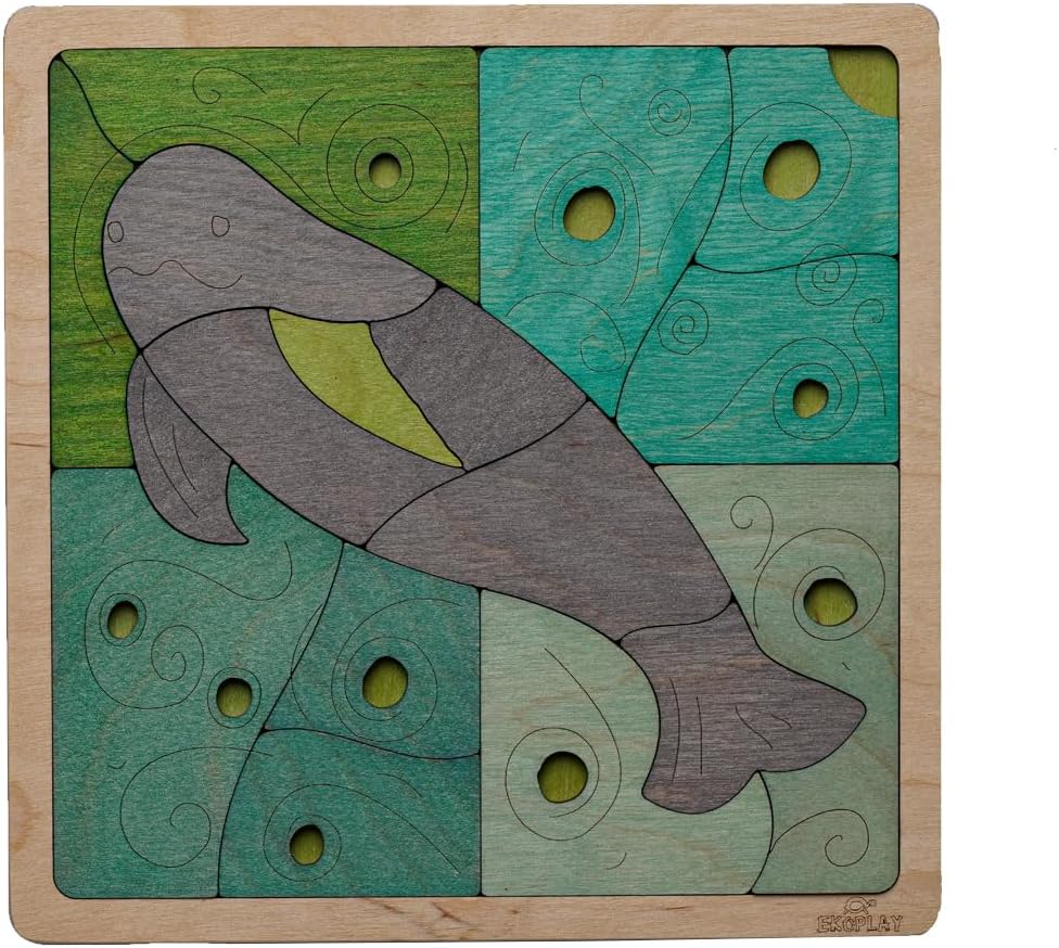 Amur Leopard Wooden Puzzle | 20 Pieces Jigsaw Puzzle | Endangered Animals for Kids 3 Years and Above