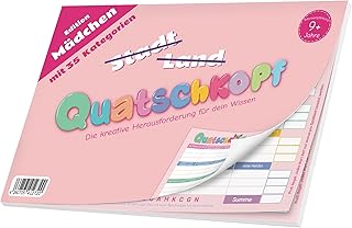 Quatschkopf Mädchen, Stadt Land Fluss Girls Mädels Variante, Spielblock mit 35 witzigen und kreativen Kategorien, Geschenkidee Kinder Teenager, großer Block DIN A4, Mädelsabend Spiel ab 9 Jahre
