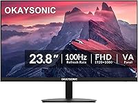 Okaysonic 24 Inch 1080P FHD Monitor 100Hz 1ms FreeSync HDR VESA Eye Care HDMI for Gaming Office Home