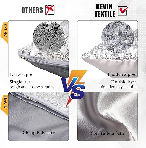 Miniatura 3 de Fundas de cojín Kevin Textiles con lentejuelas para bodas fin de año fiestas Navidad decoración de lujo