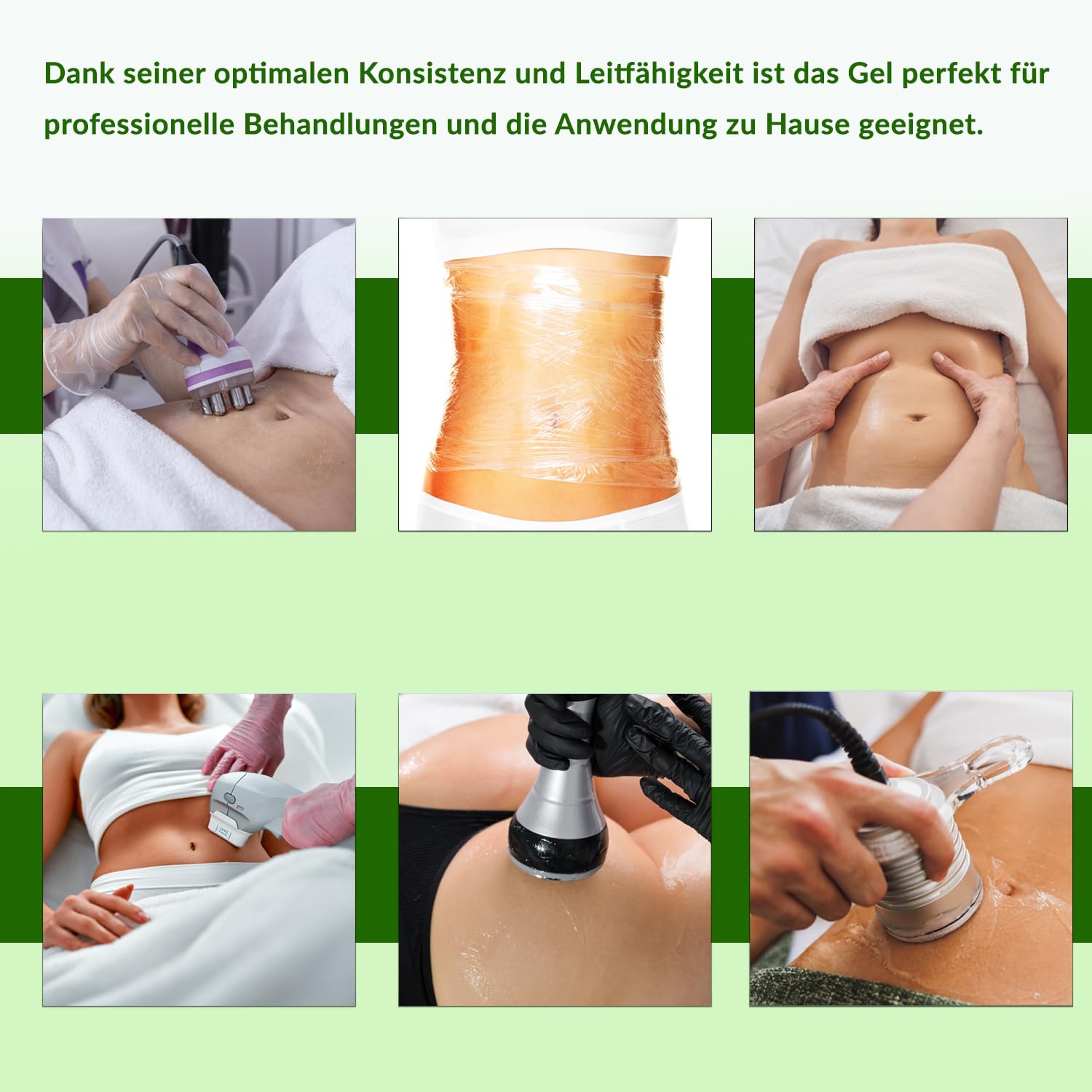 UB Professional Body Contouring Gel 500ml | Hautstraffende Formel & Leitfähigkeit | Grüner Kaffee & Yerba Mate | Kontaktgel für Kosmetischen Ultraschall, Radiofrequenz RF & Kavitationsanwendungen