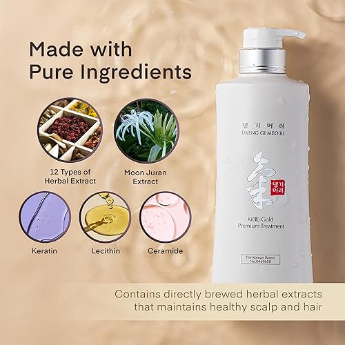 Miniatura 6 de Daeng Gi Meo Ri - Ki Gold Premium Champú+Set de tratamiento (16.9 fl oz) - Solución nutritiva coreana K-beauty para cabello seco y áspero