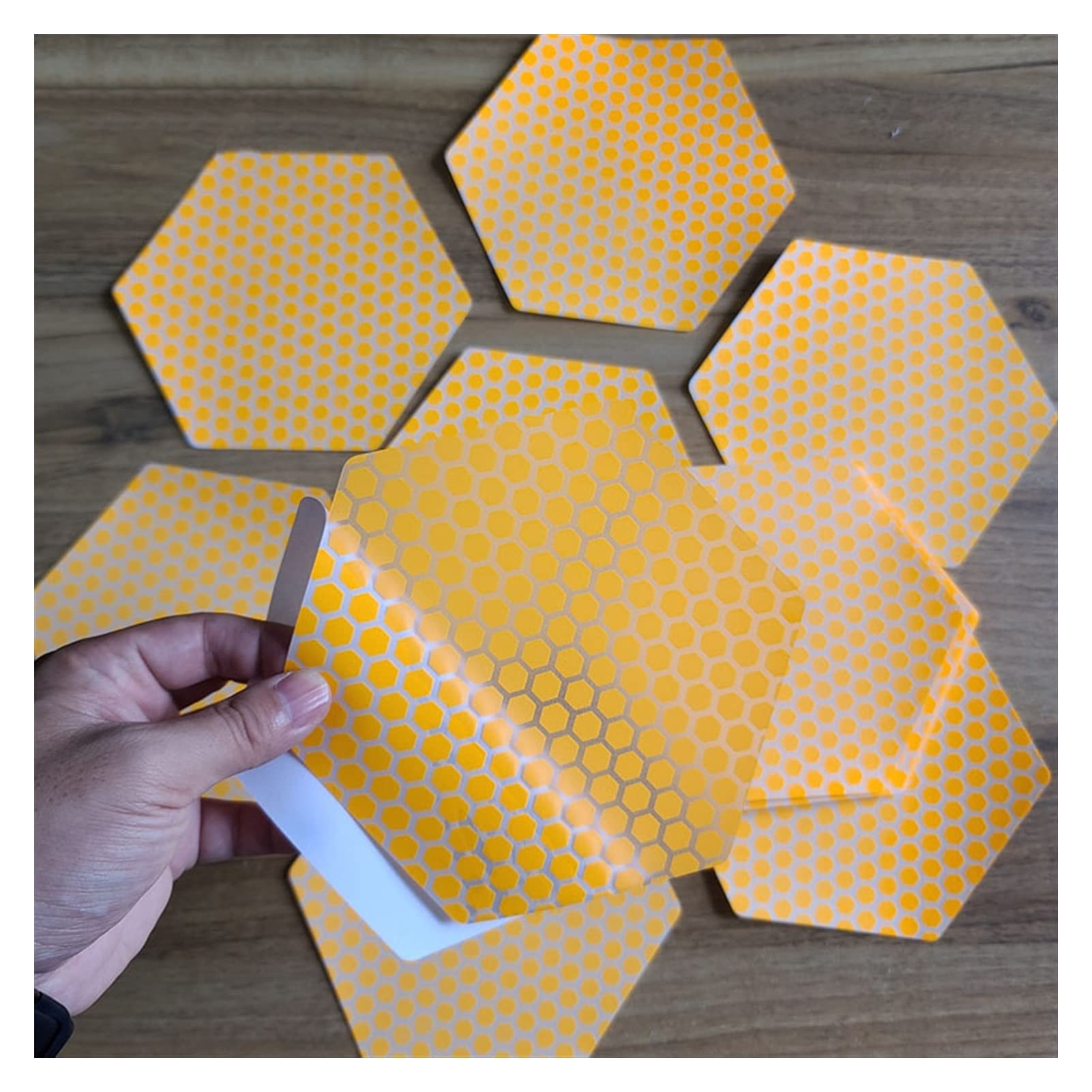Orange Hexagon Transparent Surfboard Deck Anti-Slip Pad Skimboard Traction Pad 20pcs A Box