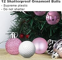 Vista 3 de Bubblegun Rosa - Bolas Pequeñas de Navidad de 1.6 Pulgadas, Adornos de Decoración para Árbol de Navidad, Bolas Colgantes Inastillables