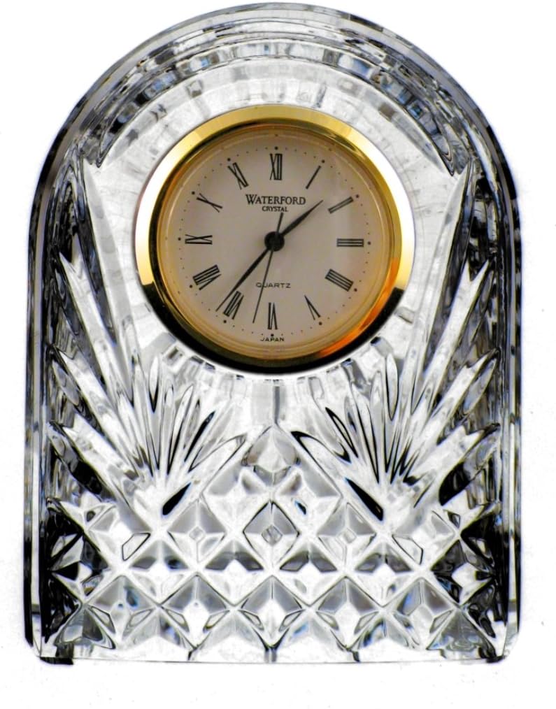 Waterford Crystal Small Gold Rimmed Dome Clock Home & Kitchen
