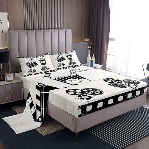 Miniatura 15 de Erosebridal Juego de sábanas de grabación de audio vintage de los años 80, estilo retro, cintas de radio de casete, juego de sábanas de Multi