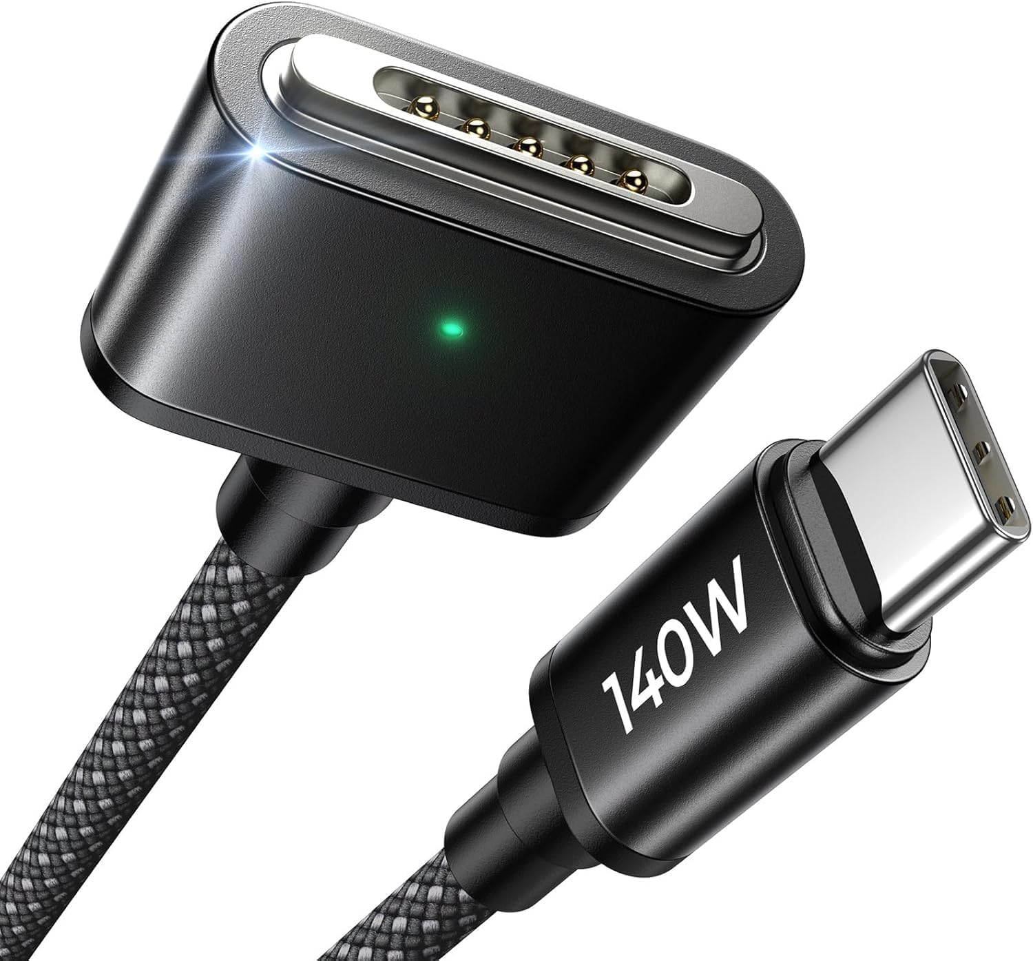 Photo 1 of LISEN USB-C to Magnetic 3 Cable (3.3FT/Black) for M4 MacBook Air Pro Charger, 140W Magnetic Safe 3 Cable for MacBook Air (15''/13'' M4 2025, M3 2024, M2 2023, M2 2022), Pro (16"/14" 2024/2023/2021)