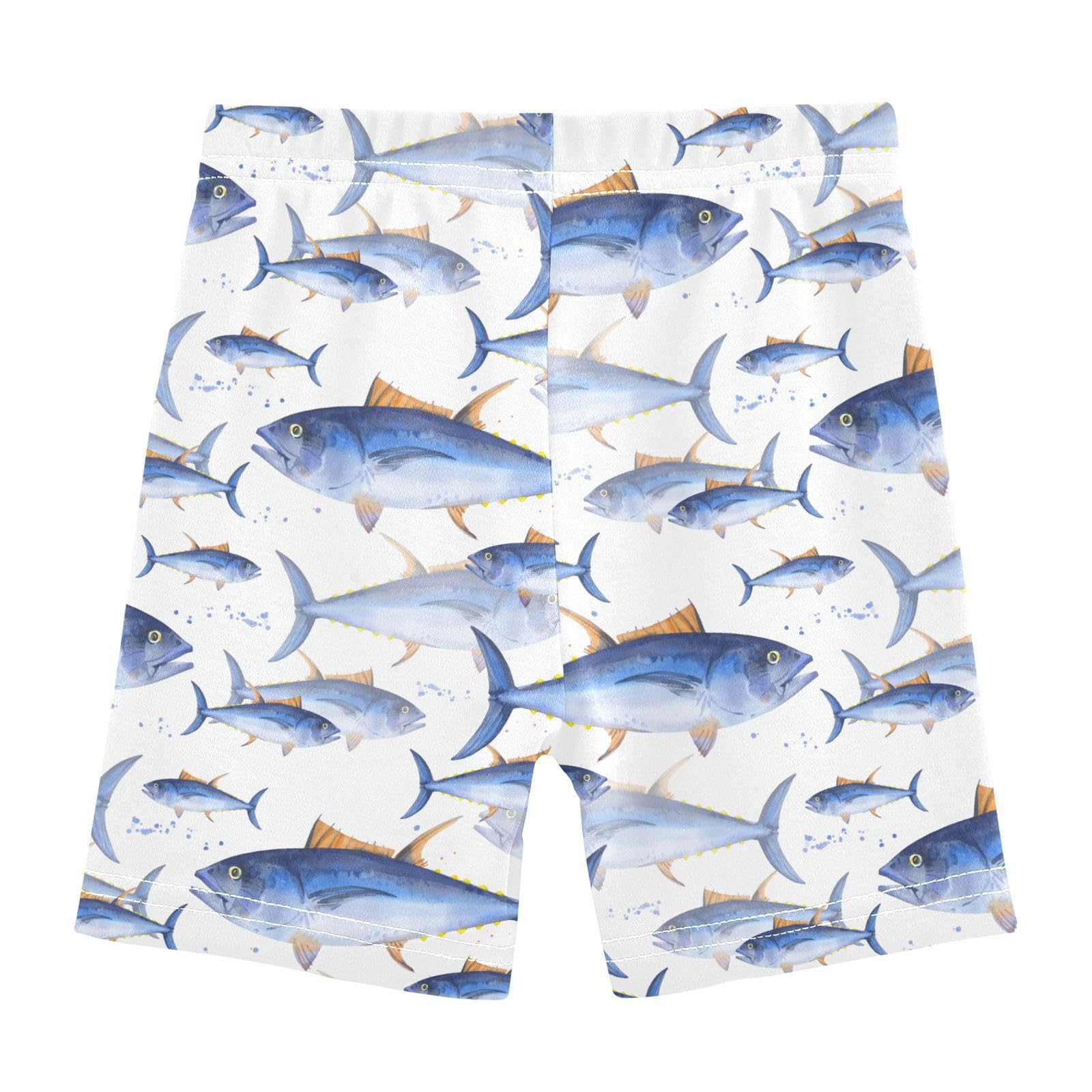 JHKKU Girls Bluefin Tuna Fishes Shorts Cotton Cartwheel Bike Kids Biker Under Dress Dance Short Girl Clothes 8Y
