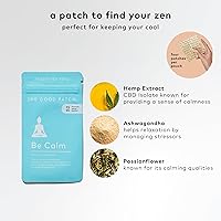 Vista 2 de The Good Patch Parche Be Calm con cáñamo, desenrolla y descomprime, parche natural con extracto de cáñamo, raíz de ashwagandha, pasiflor, bienestar
