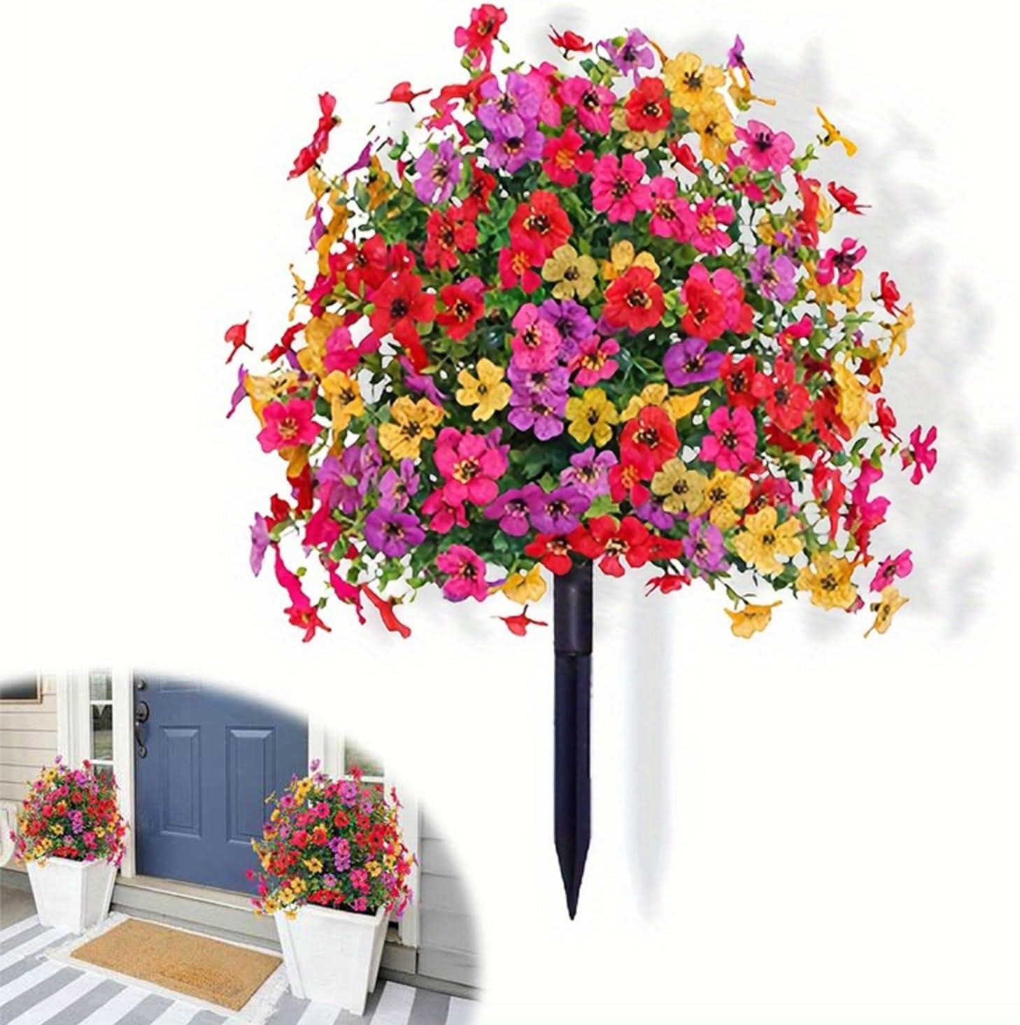 Zealburst Flowers, Zealburst Artificial Flowers Violet for Outdoor Indoor Garden Home Decoration (4)
