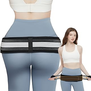 Sacroiliac SI Joint Hip Belt for Women - Hip Braces for Hip Pain - Lower Back Support Brace - Pelvic Support Belt - Trochanter Belt - Adjustable Sciatica Lumbar Pain Relief (Hip Size 32"-47")