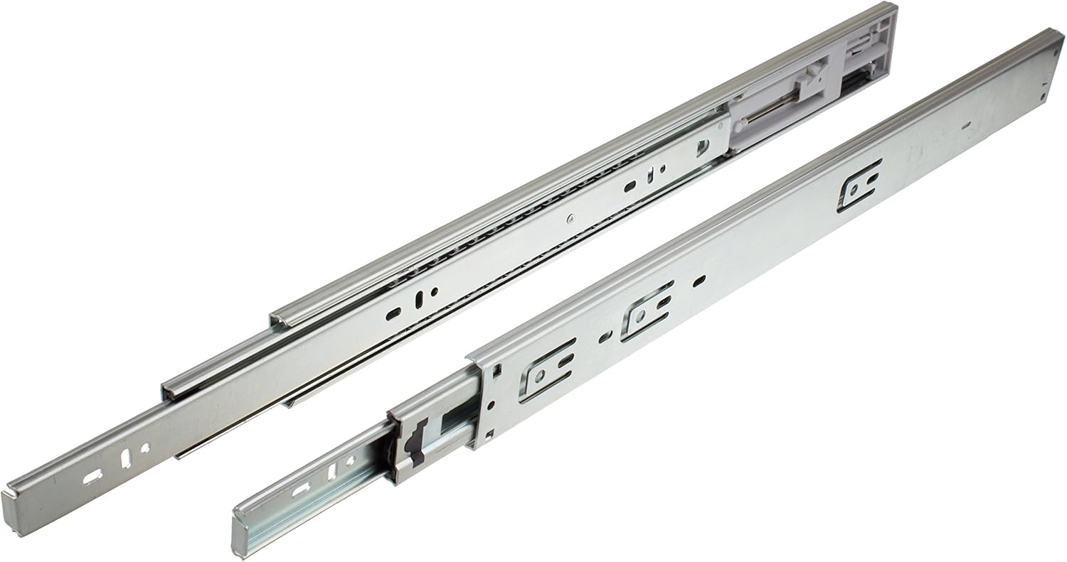 GlideRite Hardware 1875-ZC-1 18 inch 100 lb 1 Pack 18 Side Mount Soft Close Full Extension Drawer Slides, Silver