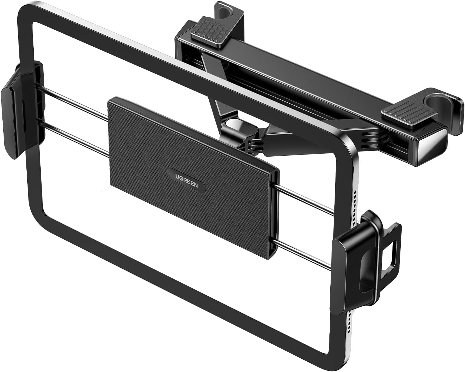 UGREENCar Tablet Holder [360° Rotation Super Stable Retractable] iPad Mobile Phone Holder Headrest Car Mount, Trip Travel Essentials 4.7-12.9 inch, Fit for iPad Air 2024/2023, iPhone 16/15/14/13