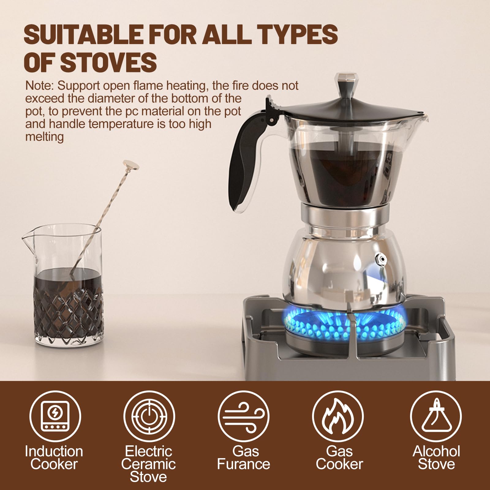 Cafetière Moka Italienne En Acier Inoxydable, 6 Tasses, Compatible Avec Tous Les Types De Chaleur 300 Ml 78130123