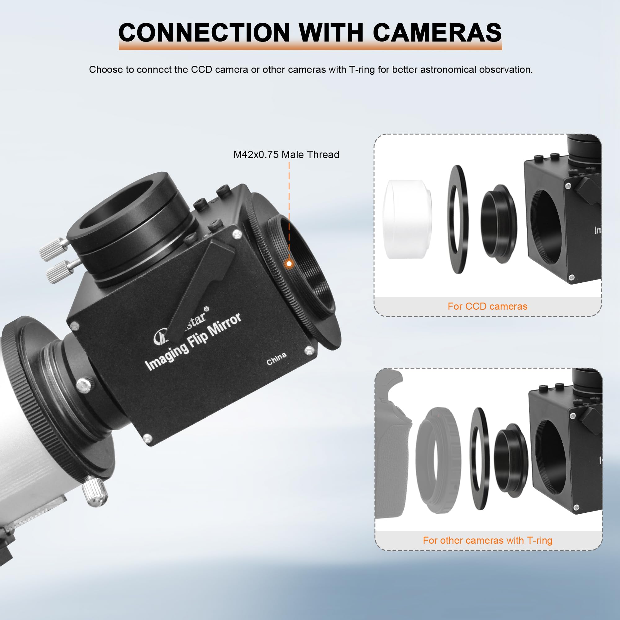 Alstar 1,25 "astrofotografía con tapa espejo con adaptador de ocular – la tapa espejo para un enfoque preciso