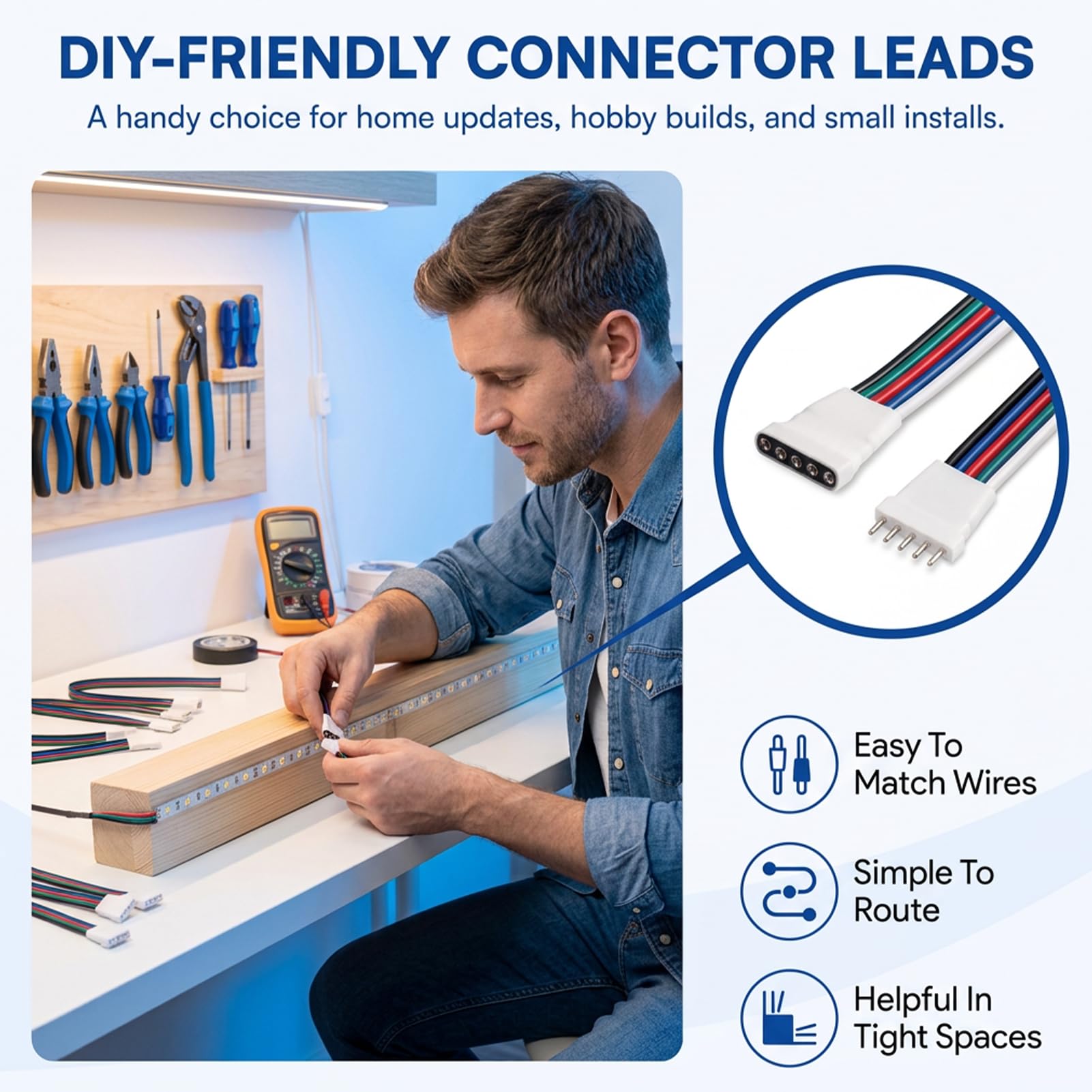 10 Paar 5Pin SM JST Stecker, 5Pin SM JST Buchse Kabel 15cm 22AWG für RGBW RGBWW LED Streifen, 5 Pol Anschlusskabel Verlängerung Verbinder für 5050 LED Lichtleiste Controller Beleuchtung DIY Projekt