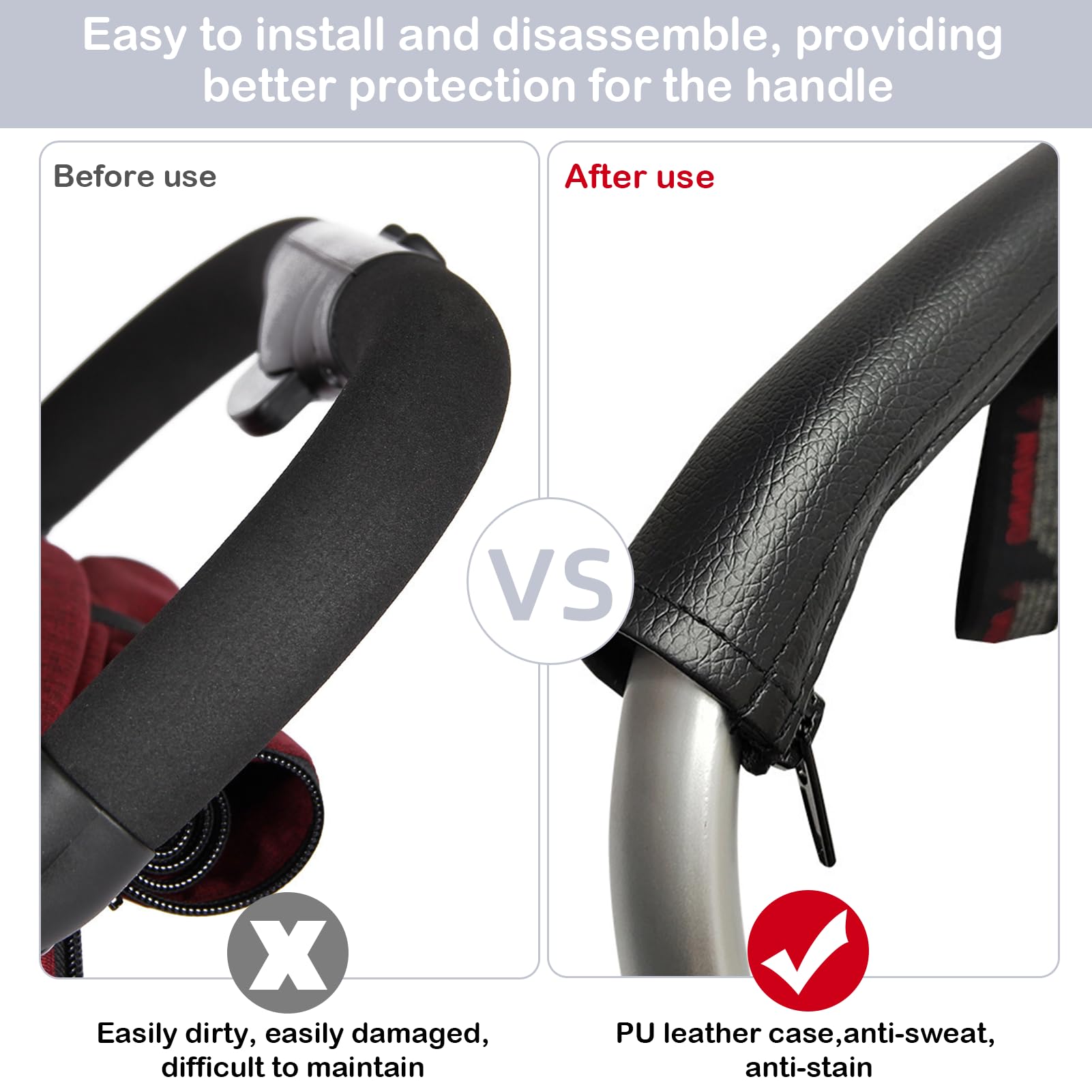 Faux Leather Protective Covers Compatible with Bugaboo Fox 1, 2 and 3 | BEE 5 and 6